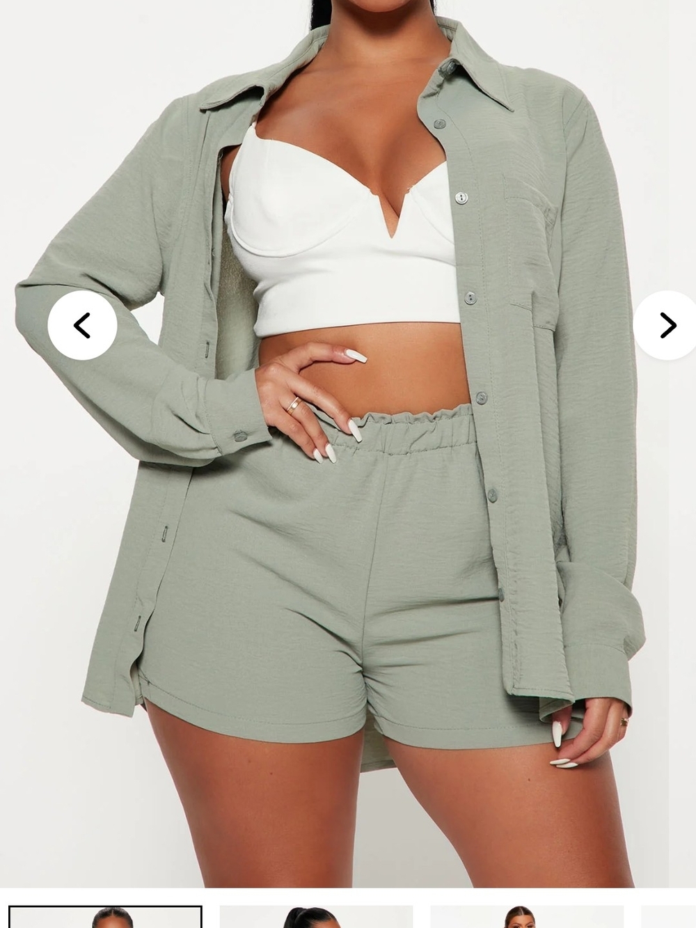 Fashion Nova Women's 1X Casual Brunch Short Set